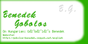 benedek gobolos business card